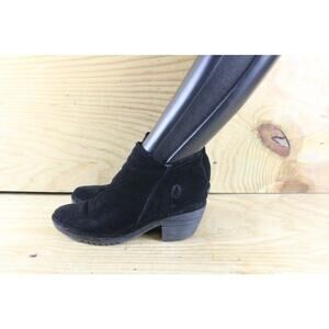 Fly London Boots 41 Black Leather Suede Wezo Ankle 10 Bootie Shoes